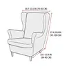 Chair Covers Solid Color Wing Cover Stretch Spandex Armchair Europe Non Slip Relax Sofa Slipcovers With Seat Cushion