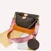 A high quality crossbody purses designer bags brown three in one shoulder embossed fashion luxury women messenger wallet #PL8088