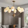 Pendant Lamps Luxury Metal Chandeliers Light Gold / Chrome Creative Living Room Bedroom Decor Suspendsion Lamp Restaurant Ceramic Hanglamp