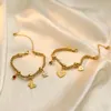 Pulseiras com pingente de borboleta em forma de coração para mulher doce