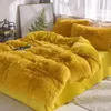 Bedding Sets Faux Fur Comforter Set 21 Colors Coral Fleece Fitted Sheet Duvet Cover Bedcover Bedspread On Bed With Elastic Band