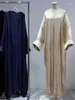 民族衣類ラマダンサテン着物abayaドバイトルコイスラムイスラムイスラムサウジアラビアケバヤローブフェムムスルマネアバヤ女性kaftan