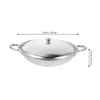 Pans Dry Pan With Lid Stainless Steel Pot Cooking Handle Korean Saute Small Stock Large Pots Flat