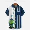 Męskie koszule 2024 Fine brzydkie krasnoludki nadrukowane krótko-rękawowe koszula uliczne moda na ubranie letnie oddychające kardigan