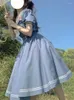 Kleidung Sets Japanische Kawai Lolita Kleid Sommer Frauen Sailor Kragen Rüschen Kurzarm Kleider Mädchen Student Adrette Stil Süße