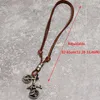 Pendentif Colliers 1PC Vintage réglable longue femmes hommes vélo pendentifs en cuir corde vélo bijoux mâle mode pull chaîne 82 cm