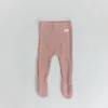 İlkbahar Sonbahar Yürümeye Başlayan Katı Bağlant Boey Pantyhose Boy Bebek Basit Yama Taytlar Kız Bebek Pamuk Homewear Pantolon Çocuk Pantolonları 240106