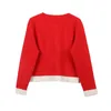 10004 2024 Milan Runway Spring Women Sweater Marca Mismo estilo Cuello redondo Cardigan Suéter Manga larga Alta calidad Mujer mingmo