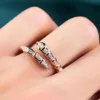 6WHM Designer Luxury Jewelry Bvlger B-Home Band Rings Mosang Shibaos Rose Fashion Full Diamond Open Snake Ring 925 Pure Silver Plated 18k Gold Non Fading Female