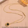 Pendentif Colliers 316L en acier inoxydable double face chiffres romains chaîne de pull rotatif pour les femmes bijoux de mode cadeau de fête
