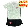 24 25 País de Gales Kids Kit Futebol Jerseys WILSON JOHNSON RAMSEY BALE WILLIAMS JAMES RODON ALLEN MOORE ROBERTS DAVIES Away Football Shirt