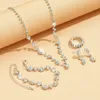 BLIJERY Glänzende Strasssteine Hochzeit Für Frauen Einfache Kristall Armband Ring Braut Halskette Ohrringe Set