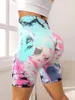 Naadloze tie-dyed shorts hoge taille dames sportdoek strakke pasvorm leggings hip lift yogabroek push-up fitness 240106