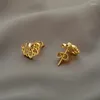 Orecchini a bottone in acciaio inossidabile fiore di loto per le donne Carino color oro piercing all'orecchio accessori per gioielli di moda Aretes