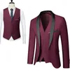 Abito da uomo da uomo Abito da ballo GiaccaPantaloniGilet Set Slim Fit Tuxedo Blazer maschile Abbigliamento da sposo stile britannico personalizzato 240106