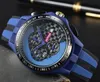 Popular completo funcional cronômetro relógio famoso esportes de corrida carro pulseira de borracha corrente conjunto esportivo Auger Cool Men Quartz Movement relógio de pulso montre de luxe