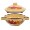 Dinnerware Sets Lidded Soup Bowl Small With Cover Enamel Steamed Egg Container