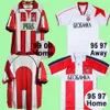 1995 1997 Crvena Zvezda Beograd Retro piłka nożna 99-00 DOMOWE SOME STORNE SHIRTS Kobiety piłkarskie