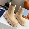 2023 Designer Polished Leather Martin Motorcycle Boots Loafers Chelsea Enkle Boots Full Grain Leather Elasticity Platform Dames Outdoor Luxe