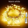 1 Stück LED-Fernbedienung, Märchen-Kupferdraht-Lichterkette, USB-Weihnachtslicht, wasserdichtes LED-Drahtlicht, Blinklicht, Feuerwerkskörper-Licht, Weihnachtslicht (warmweiß)