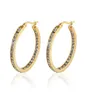 Whole Inlay Zircon Half A Circle Hoop earrings for women titanium steel gold color woman crystal earrings Jewelry gif8376686