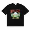 Rhude t-shirt Casual Coton Hommes T-shirts Summer Street Skateboard Hommes T-shirts Hommes Manches Courtes Marque de luxe hommes T-shirt Chemises de haute qualité Taille américaine S-XL