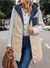 Chalecos de mujer Abrigo de invierno Abrigo con capucha Cremallera sin mangas Chaleco 2 tipos de ropa exterior Bolsillo Chaquetas casuales Elegante abrigo femenino