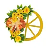Декоративные цветы Весенний венок Желтый искусственный и колесо Приветственное украшение