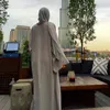 Abbigliamento etnico Dubai Abaya di lusso aperto Perline Abito lungo da donna musulmana Islam Ramadan Eid Kaftan Turco marocchino Cardigan modesto Jilbab