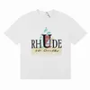 Rhude t-shirt Casual Coton Hommes T-shirts Summer Street Skateboard Hommes T-shirts Hommes Manches Courtes Marque de luxe hommes T-shirt Chemises de haute qualité Taille américaine S-XL