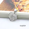 Heart Shape Pendant S Sier Plated Full Diamonds Stone Women Girls Lady Wedding Jewelry