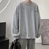 Sweat-shirt à capuche pour hommes, col rond, surdimensionné, Texture torsadée 3d, chaud, manches longues, pull pour automne/hiver, Streetwear solide