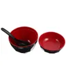Dinnerware Sets 1 Set Of Melamine Miso Bowl With Spoon Japanese Container Soup Serving