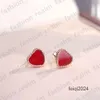 Süßer Herz-Anhänger, Designer-Schmuck, Liebeshalsketten, vierblättriges Kleeblatt, Sterlingsilber, Roségold, rot, herzförmig, Geschenk für die Hochzeit einer Frau