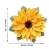 Decorative Flowers Sunflower Wreath Artificial Cloth Wall Decor Garland All Season For Outdoor Indoor Farmhouse Windows