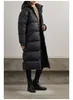 Women's Down French Autumn And Winter Clothing Style Zipper Thin Hat Removable White Duck Jacket Midlength Coat