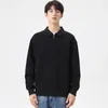 Men's Hoodies 2024 Half-Zip Sweatshirts Men Korean Fashion Shirts Collar Long Sleeve Cotton Basic Pullovers Hoodie Tops Large Size 8XL