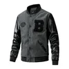 Arrival Men's Baseball Jacket Bomber Jackets Autumn Winter Clothing Leather Sleeve Thin Cotton Coats Size M-3XL 240106