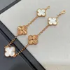 Classic Van Jewelry Accessories V Gold High Edition Craft Fanjia Five Flower Four Leaf Grass Bracelet White Fritillaria Rose Diamond Laser