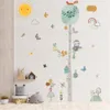 Dessin animé bébé dinosaure enfants hauteur autocollant PVC auto-adhésif girafe licorne enfants hauteur règle animal mur autocollant décor à la maison 240106