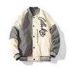 Casual Printed Letters Men Clothing All-Match Single Breasted Baseball Jackets Patchwork Stand-Up Collar Winter Jacket For Men 240106