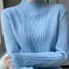 Pull chaud en cachemire pour femme, ample, grande taille, haut demi-col roulé, chemise tricotée à même la peau, collection automne et hiver 240106