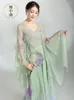 Women's T Shirts Set Female Fairy Gauze Clothes Loose Pants Dancing Dress Classical Dance Costume Elegant Chinese Classic