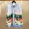 Camisas informales para hombre, ropa de calle hawaiana de playa, estampado de arte abstracto, camiseta de manga larga, camisa de Hip Hop Hawaienne Homme