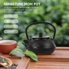 Servis uppsättningar Small Tea Pot Cast Iron Kettle Decorative Office Miniature tekanna