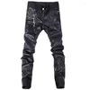 Mäns jeans 2024 Fashion Men Leather Pants Pu byxor Straight Pantalon Homme 29-38 AYG88