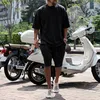 Fatos de treino masculino cor sólida casual solto grande topo manga curta conjunto esportivo shorts moda confortável calças versáteis alta quali