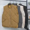 Men's Autumn Winter Warm Vest Sleeveless Jacket Cotton Padded Waistcoat Cargo Work Wear Male Clothes Rhomboid Coat Streetwear 240106