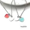 Luxury heart woman A set of packaging stainless steel blue pink green pendant jewelry Valentine Day Christmas gifts for girlfriend wholesale