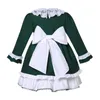 Girl Dresses Elegant Christmas Winter Green Kids Children Clothings Casual For Girls Sister Brother Family Matching Outfits